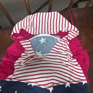 BiBi Red and White Striped Short Sleeve Tee